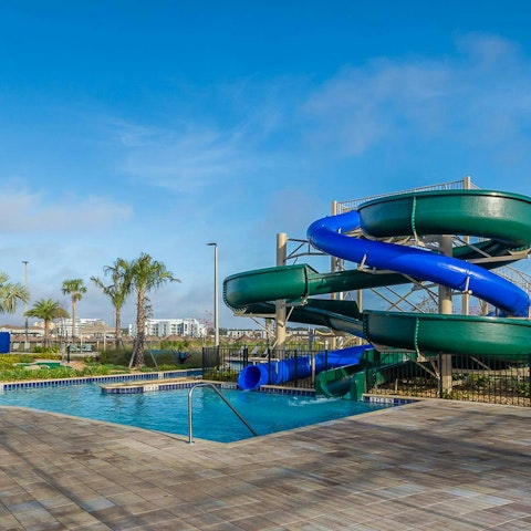 Have fun in the resort's many swimming pools and slides