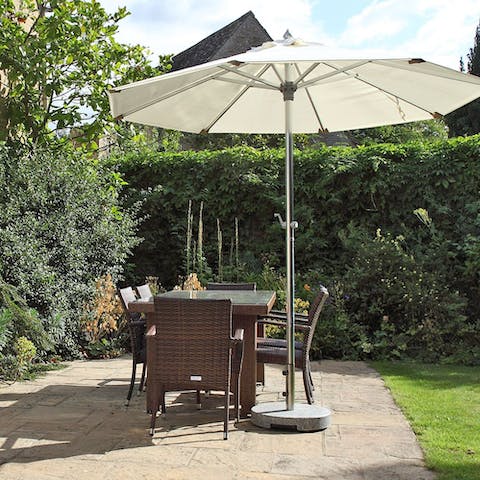 Enjoy your afternoon tea out in the private walled garden