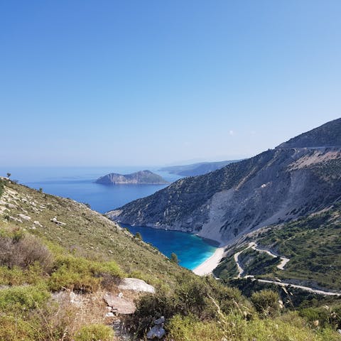 Immerse yourself in the clear waters and sloping hills of Kefalonia