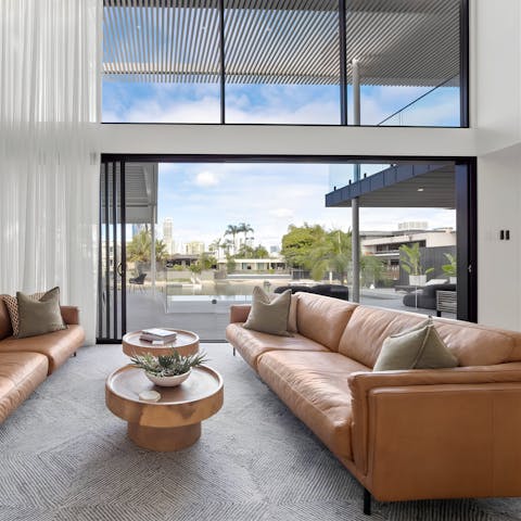 Sip a chilled beer in the open-plan living space