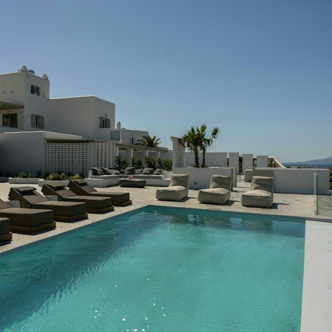 Lounge by the private pool or cool off with a quick dip