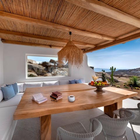 Enjoy languid lunches of local cheese, honey and fruit