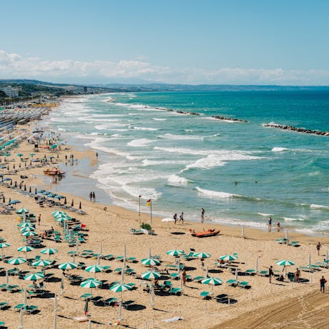 Choose from one of two beaches, both under a five-minute walk away