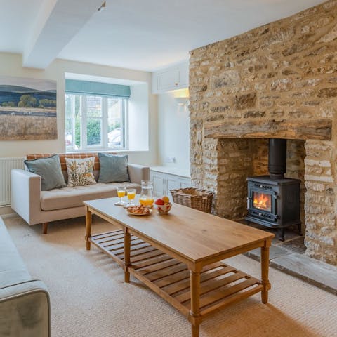 Snuggle up in front of the wood burner after a day in the great outdoors