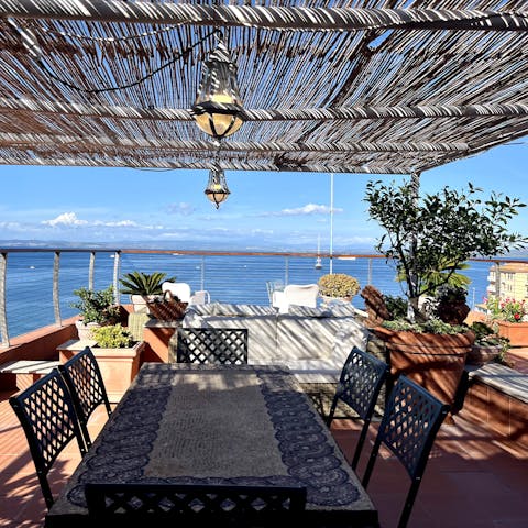 Dine alfresco on the freshest seafood pasta