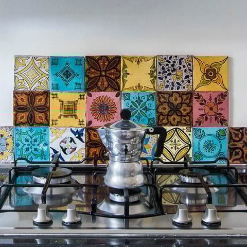 Mismatched kitchen tiles