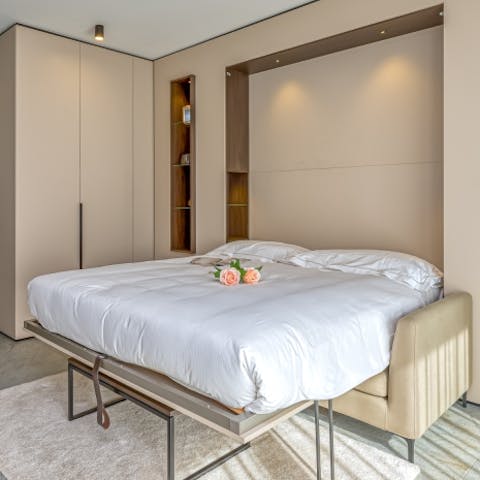 Get a good night's sleep in the comfy double bed