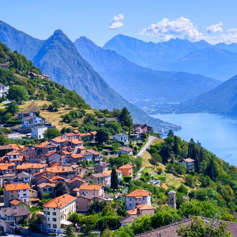 Stay in the picturesque town of Lugano, surrounded by mountains and a twenty-minute walk away from the stunning lake