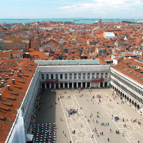 Visit Venice’s landmarks, such as Piazza San Marco, a short stroll away