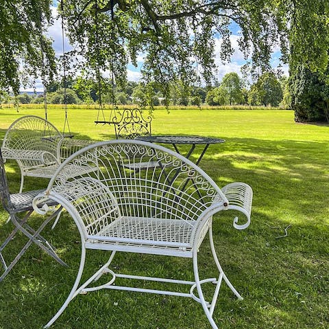 Enjoy a romantic moment to yourself in the shade of a tree