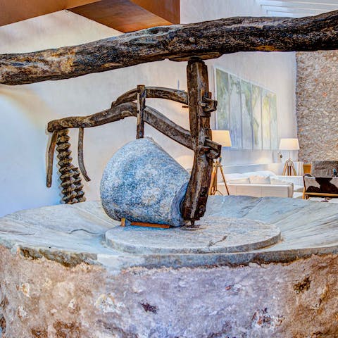 Admire the farmhouse's original features