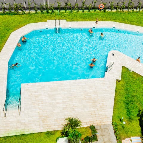 Cool off on sweltering days in the communal pool