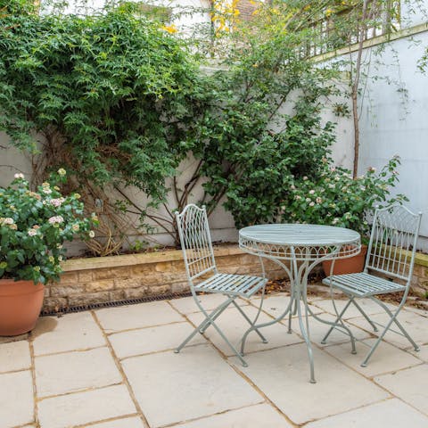 Enjoy your morning coffee on the quaint private patio