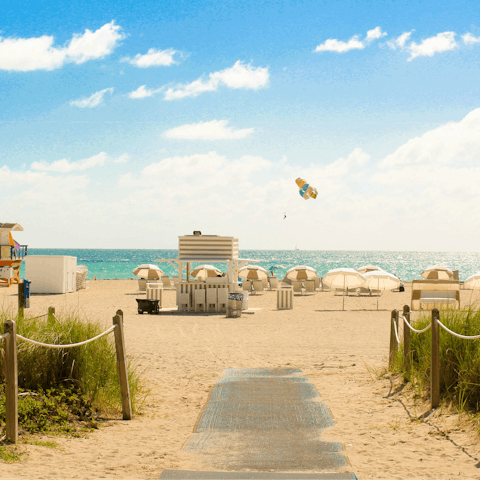 Sink your toes into sand — South Beach is just an 8-minute drive away