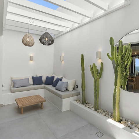 Take a seat in the courtyard for a moment of quiet