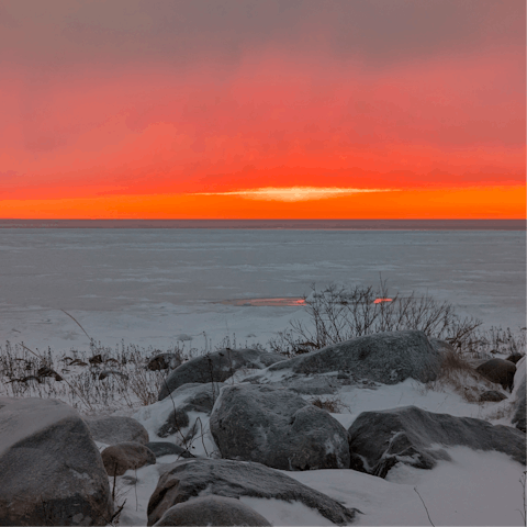 Ride the ferry for thirty–minutes and drive to Ervastinkylä