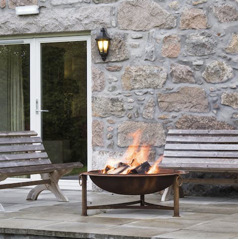 Stargaze on a clear night, while staying warm around the open-air fire pit