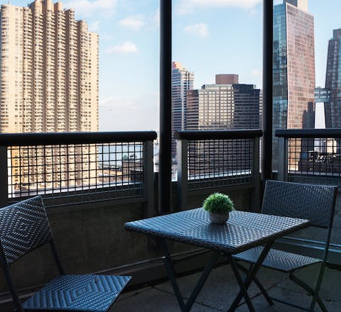 Take your morning coffee with skyscraper views