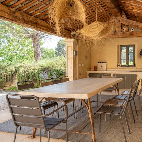 Serve delicious French meals from the outdoor kitchen