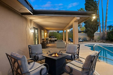 End the day with a cold drink around the fire pit