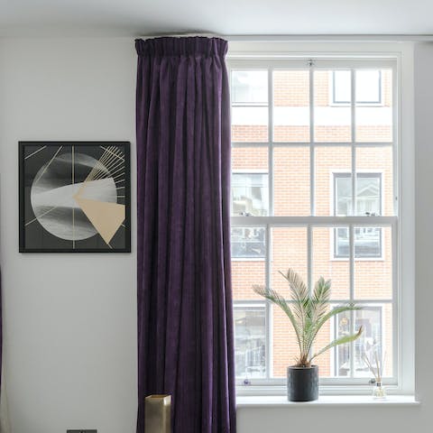 The large sash windows