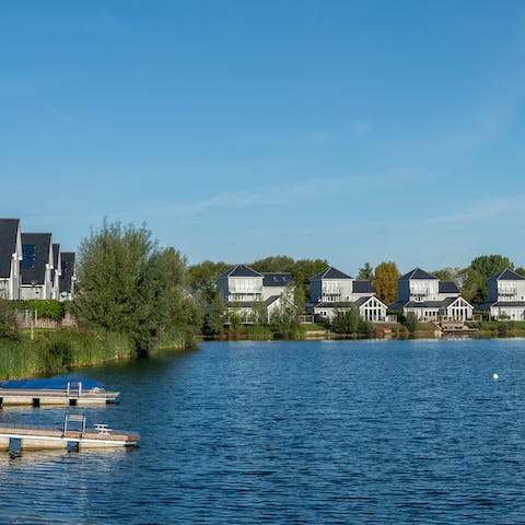 Grab your paddles and spend the day canoeing out on the lake