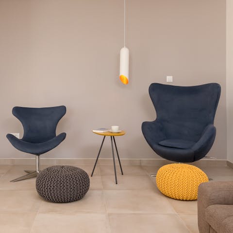 Contemporary reading corner to catch up with your holiday read