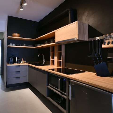 Rustle up brunch in the sleek, modern kitchen