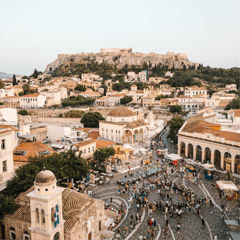 Soak up the historic splendour of Monastiraki, within easy walking distance of the apartment