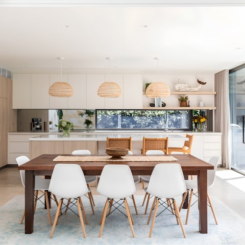 Dine together inside or out – there's a barbecue and a deck outside