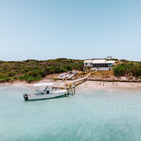 Hire a boat and explore the surrounding cays in the surrounding Exuma region