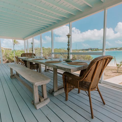 Enjoy delicious meals prepared by a private chef on the verandah