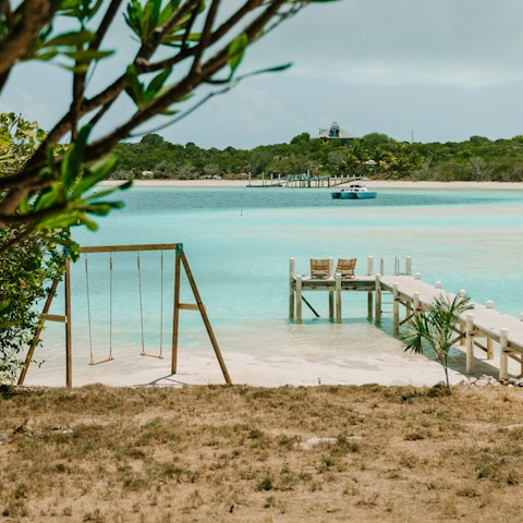 Go kayaking or paddle boarding off the home's dock in the lagoon
