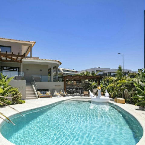 Dive into the private pool to cool off