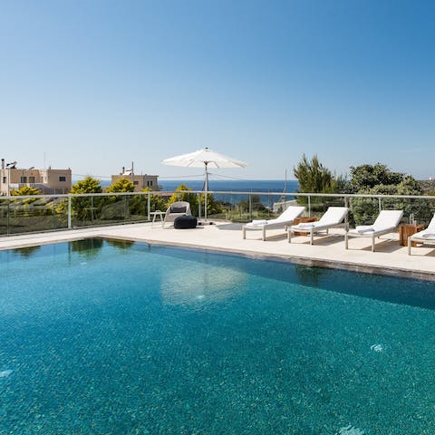 Keep cool with a dip in the private swimming pool