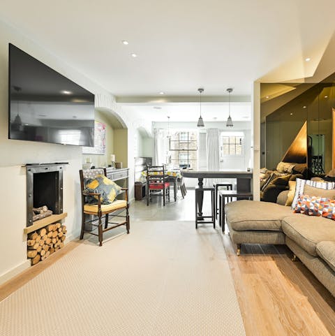 Enjoy movie nights in the snug next to the kitchen