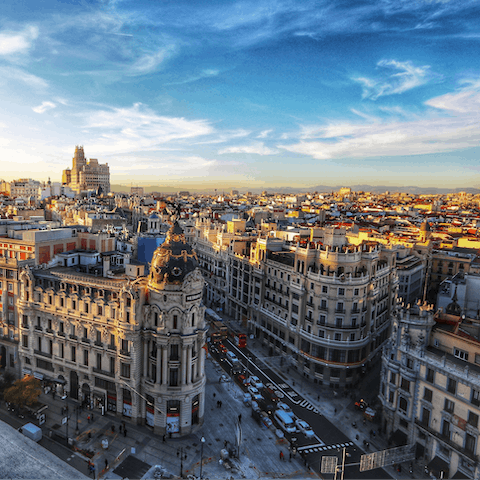 Explore the city from your doorstep – your home is in the Castellana neighborhood, known for its art and museums
