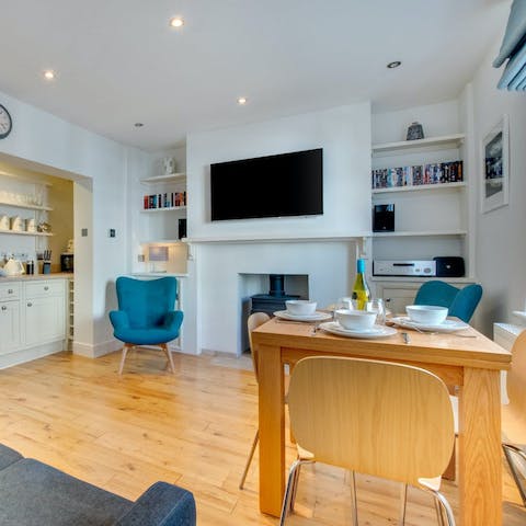 Pick up fish and chips from the local takeaway to enjoy in front of the fire