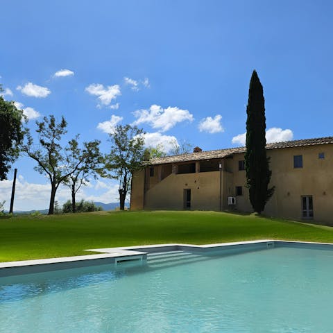 Spend the afternoon lounging by the private pool