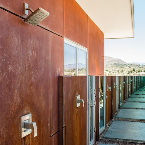 Be at one with nature from the outdoor shower