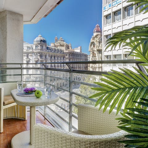 Start your day with breakfast and coffee out on the balcony