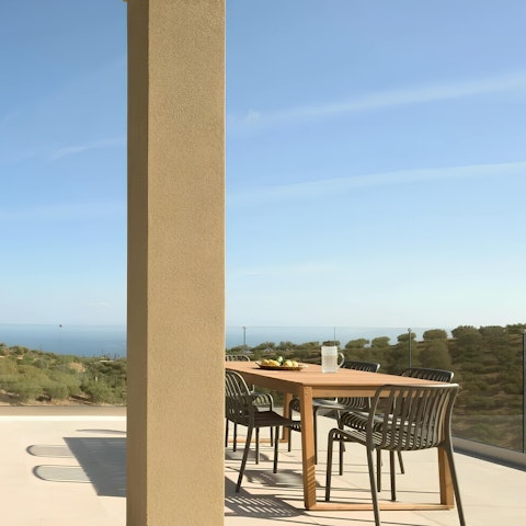 Admire sea views as you dine alfresco
