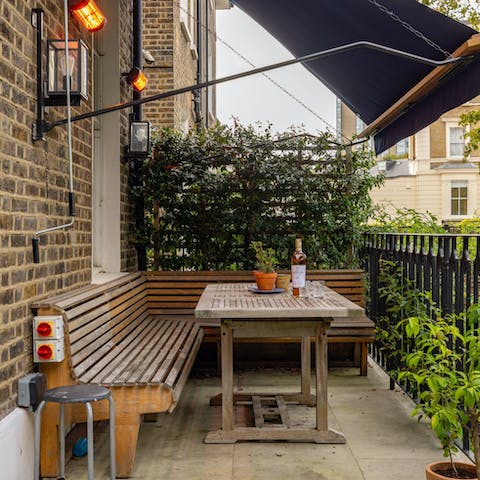 Find a sweet spot for evening drinks on the terrace