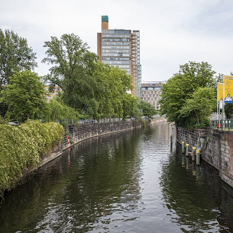 Walk along the canal banks on a sunny afternoon, only seven minutes away