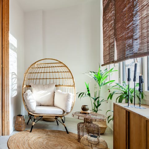 Kick off your shoes and relax in this cosy nook