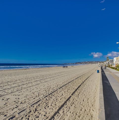 Stroll along miles of white, sandy beaches