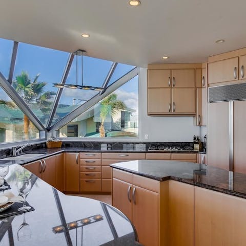 Flex your culinary muscles in the immaculate kitchen