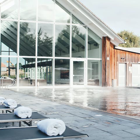 Make a beeline for the communal swimming pool each morning