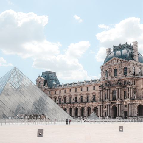 Admire the artworks at the Louvre, just over twenty minutes on foot