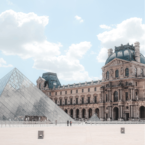 Admire the artworks at the Louvre, just over twenty minutes on foot